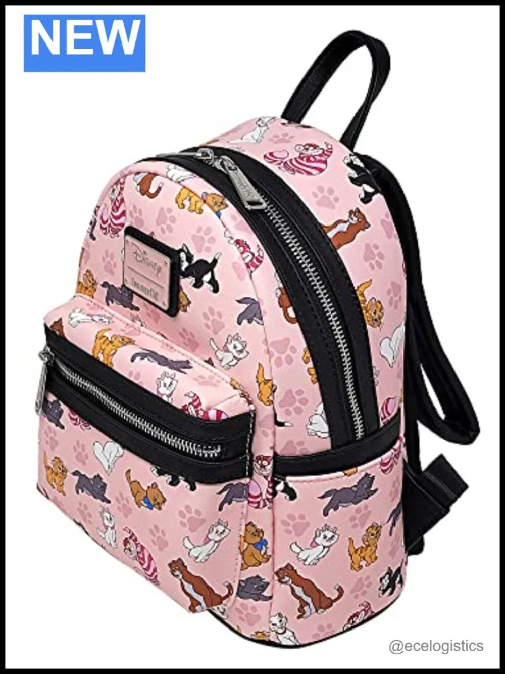 Loungefly Disney Cats Backpack Handbag Print Cheshire Aristocats Pink